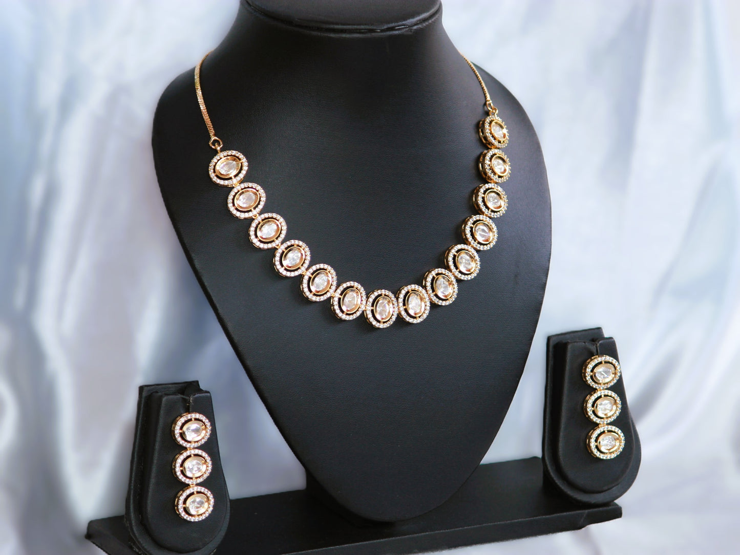 Golden Tanvee Zirconia Jewellery Set