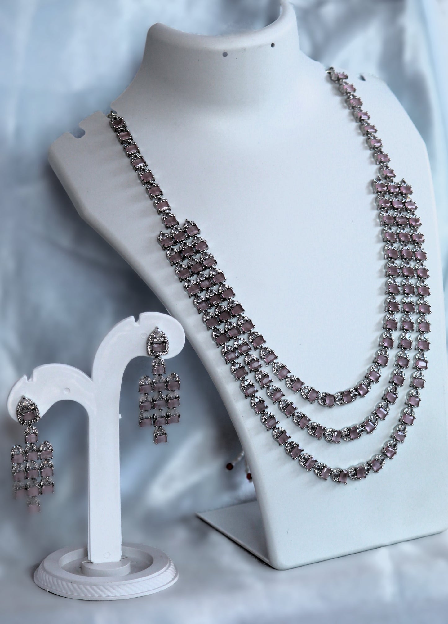 Blush Pink Jia Zirconia Jewellery Set