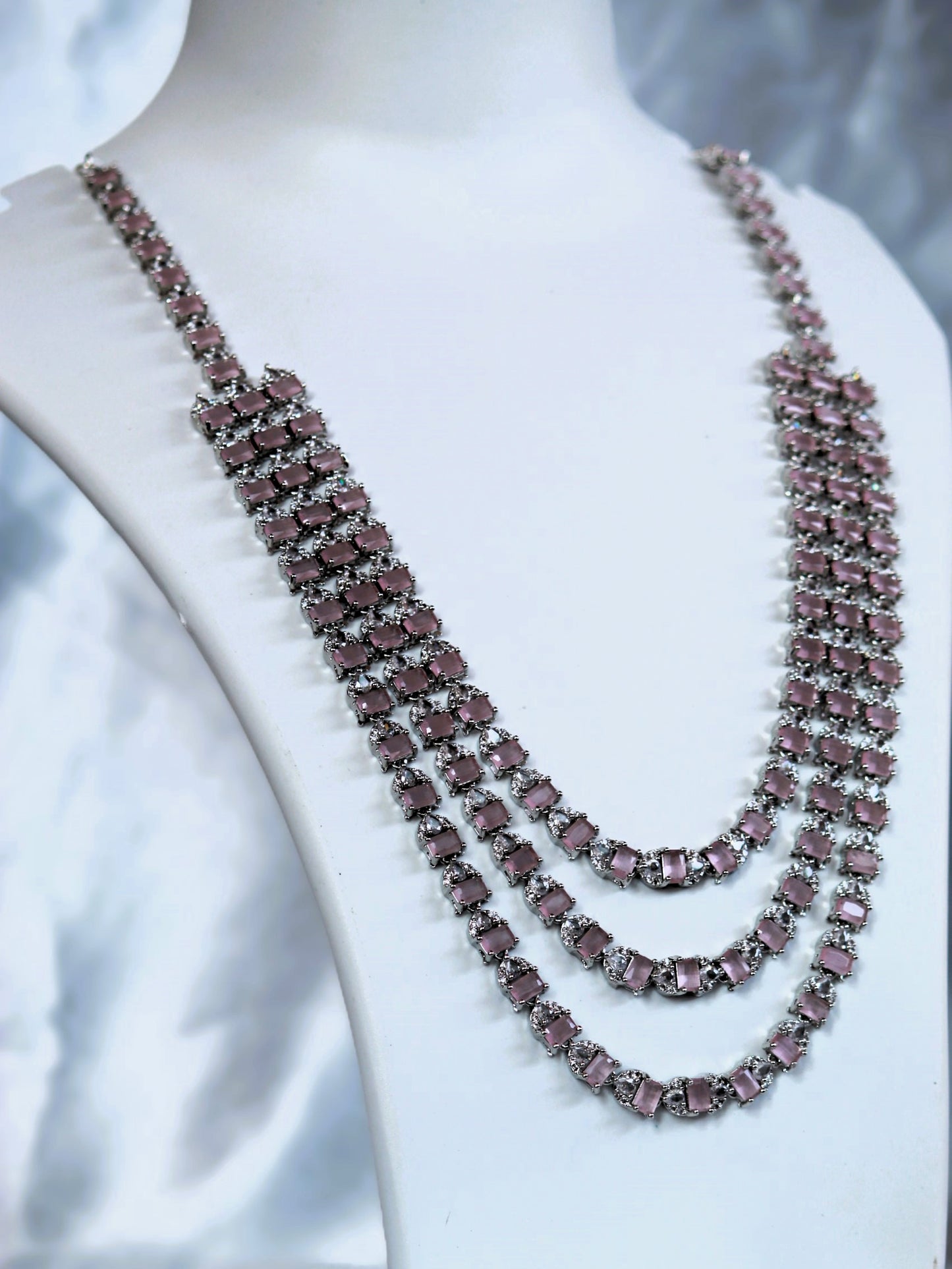 Blush Pink Jia Zirconia Jewellery Set