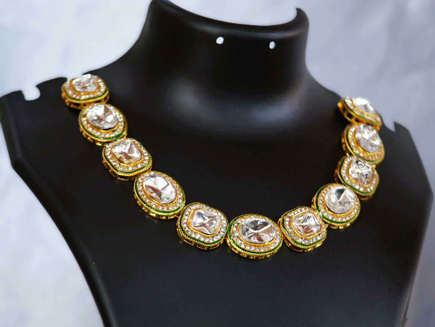 Golden Ragavi Kundan Jewellery Set