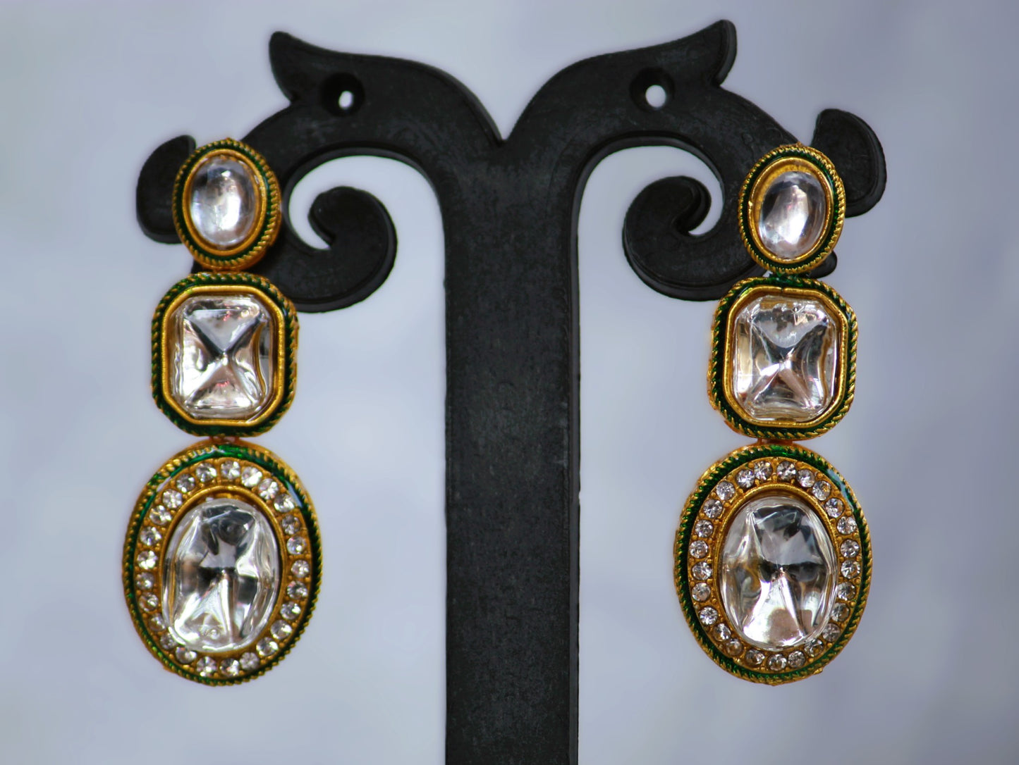 Golden Ragavi Kundan Jewellery Set