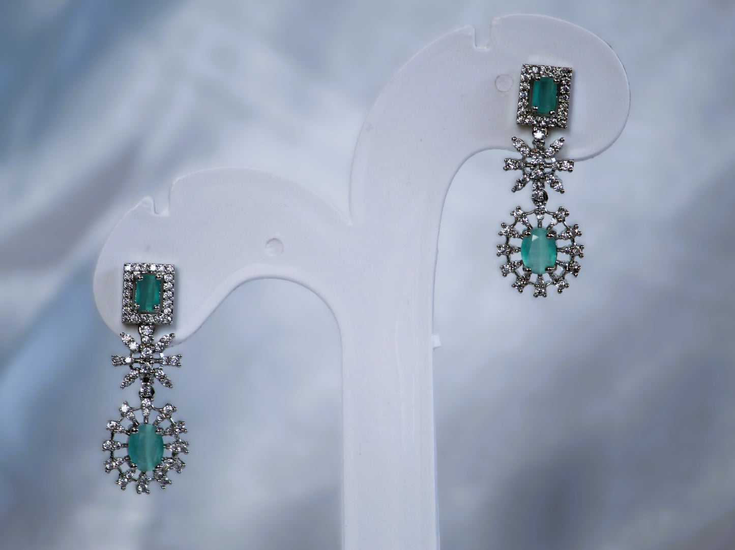 Mint Green Abiya Zirconia Jewelery Set