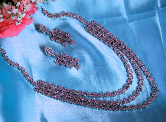 Blush Pink Jia Zirconia Jewellery Set