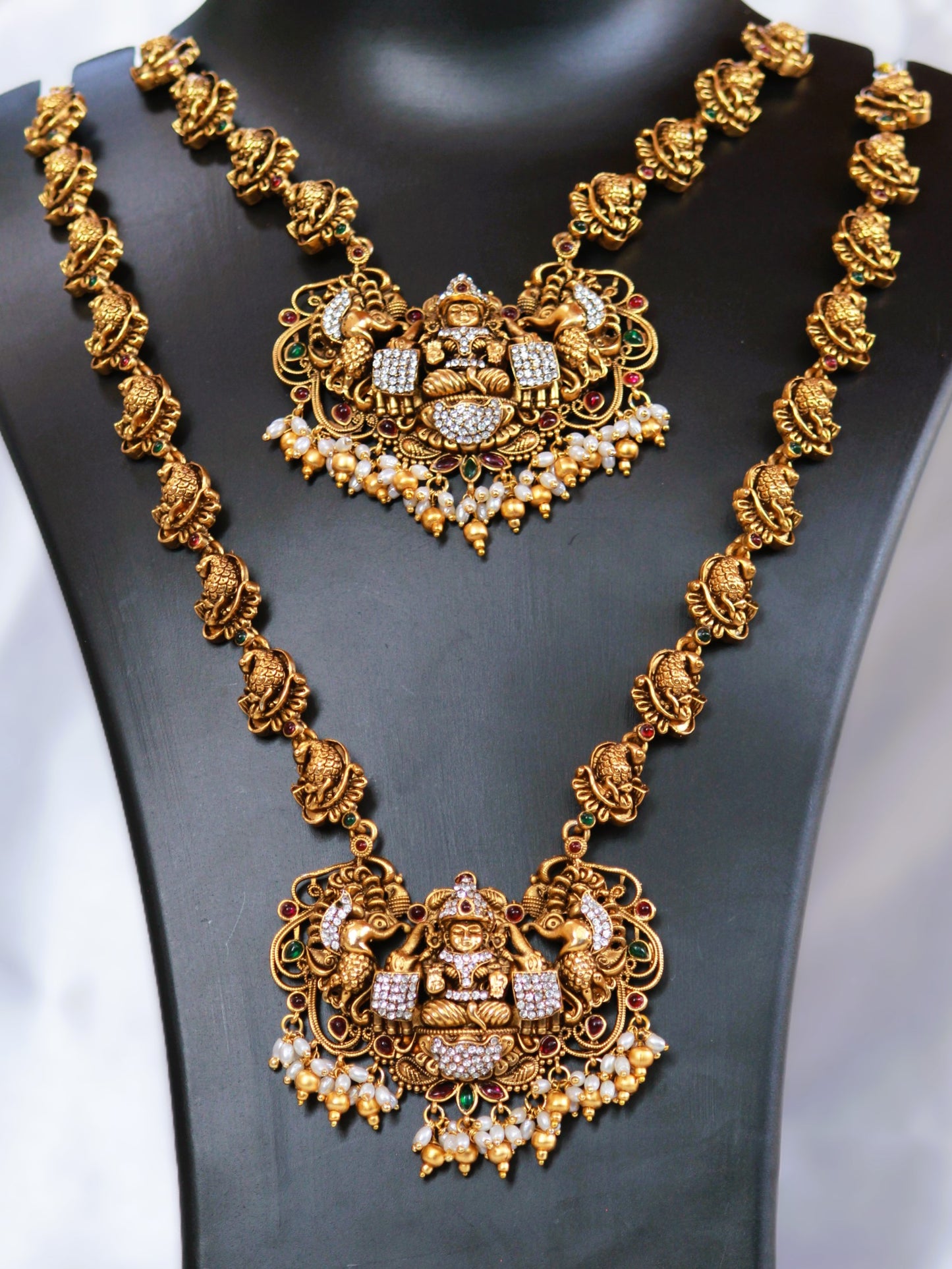 Golden Akshara Bridal Temple Jewellery Set