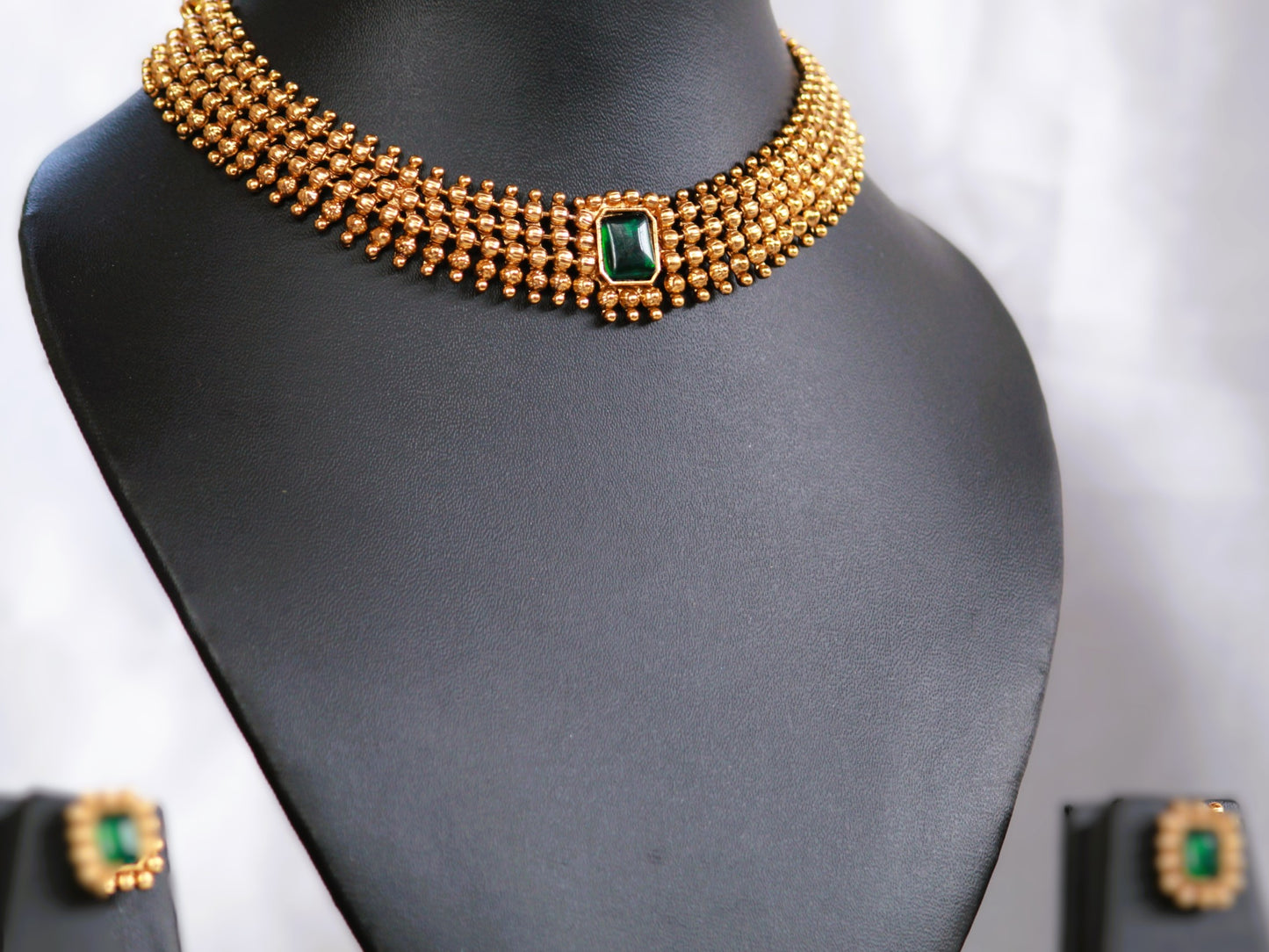 Green Kashvi Antique Jewellery Set
