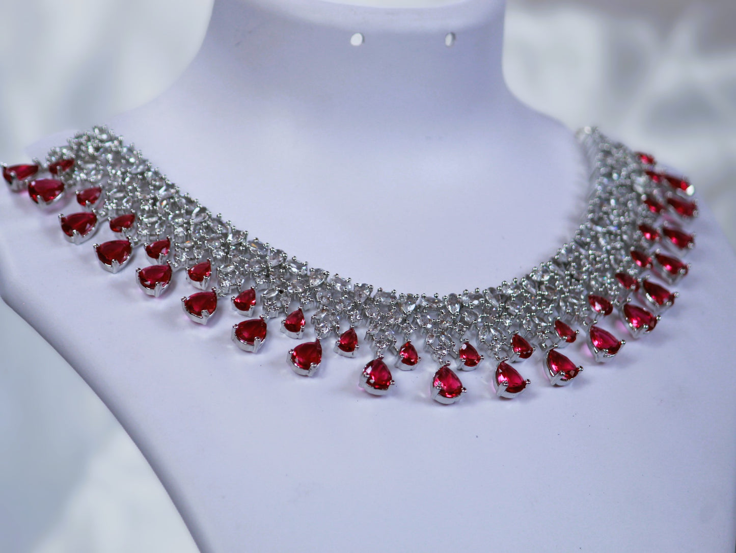 Ruby Pramati Zirconia Jewellery Set