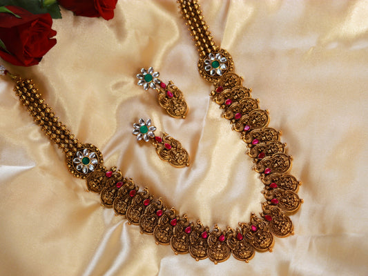 Golden Shubangi Temple Jewellery Set
