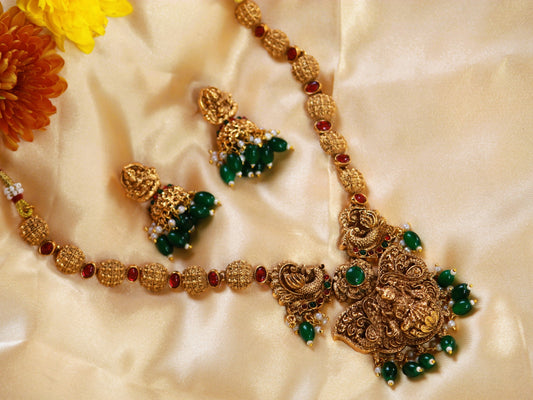 Green Mohini Temple Jewellery Set