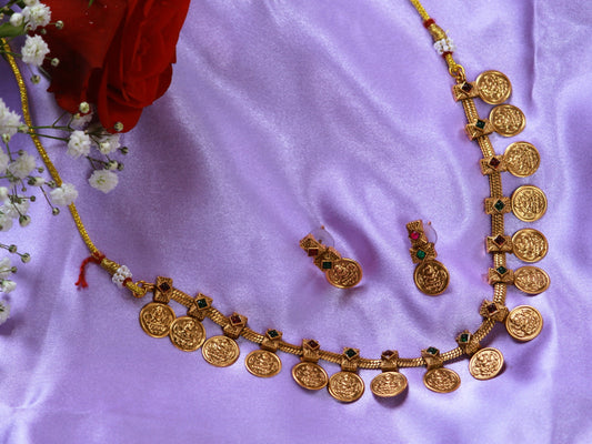 Golden Vagmi Temple Jewellery Set