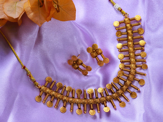 Golden Dhanika Antique Jewellery Set