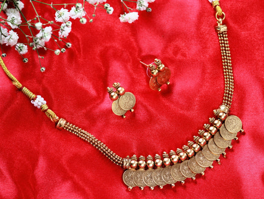 Golden Sharanya Temple Jewellery Set
