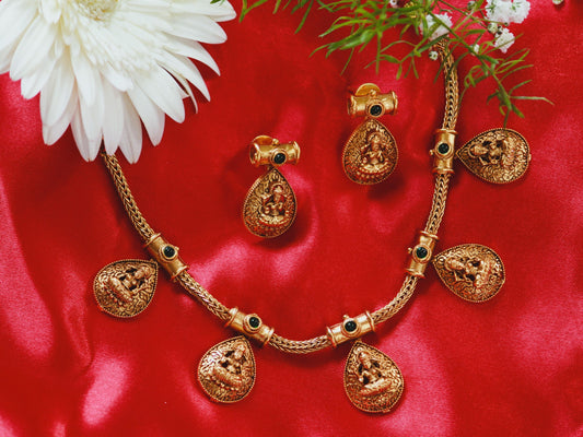 Golden Harini Temple Jewellery Set