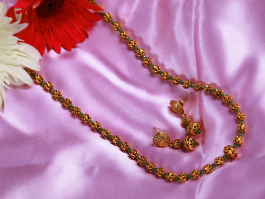 Green Sushmita Antique Jewellery Set