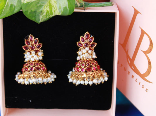 Red Daamini Jhumkis
