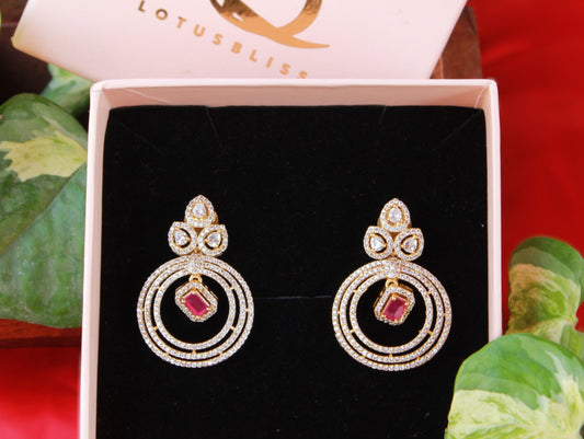 Ruby Paavani Zirconia Danglers