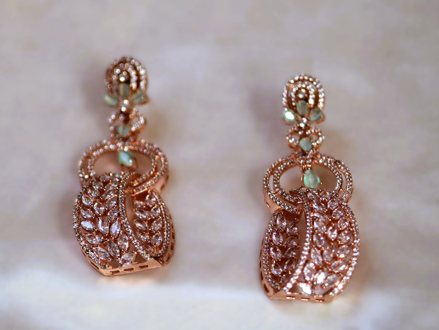 White Sonali Zirconia Danglers