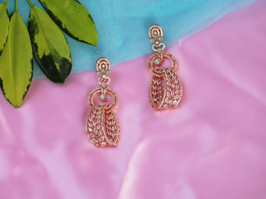 White Sonali Zirconia Danglers