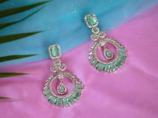 Mint Green Snigdha Zirconia Danglers
