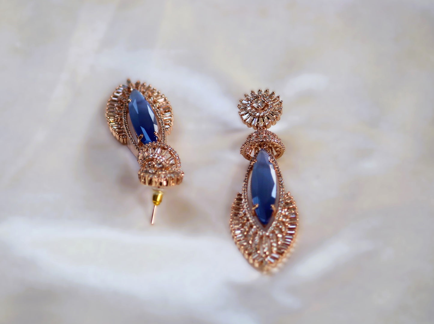 Sky Blue Trishika Zirconia Danglers