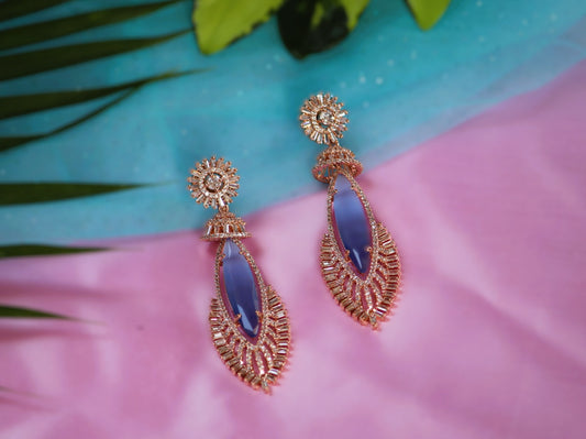 Sky Blue Trishika Zirconia Danglers