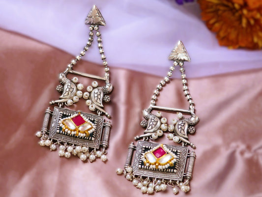 Multicolor Urvi Oxidised Danglers