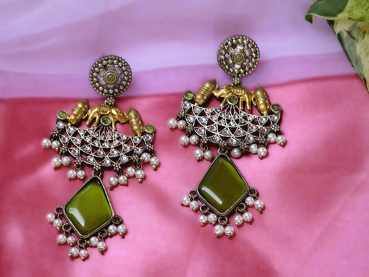 Mehendi Green Paravi Danglers