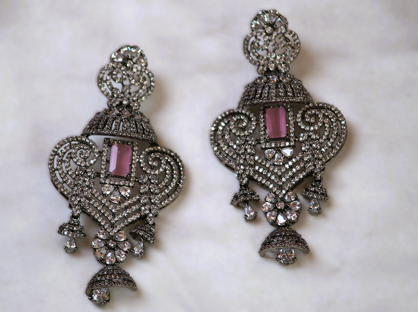 White Revati Zirconia Danglers