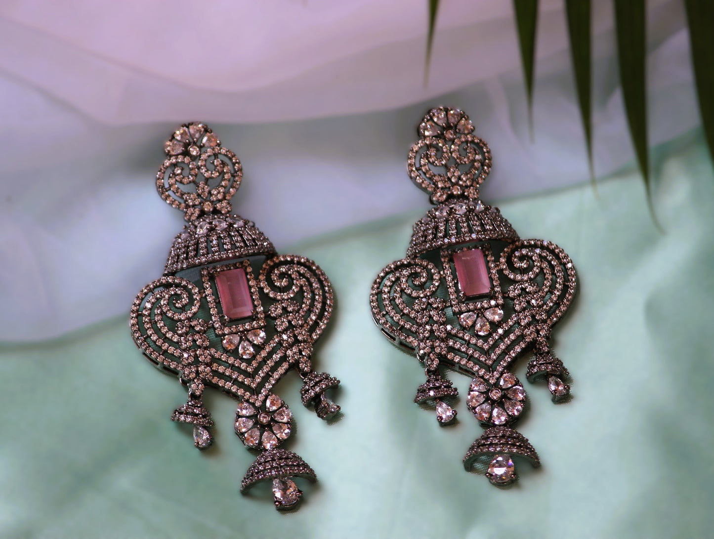White Revati Zirconia Danglers