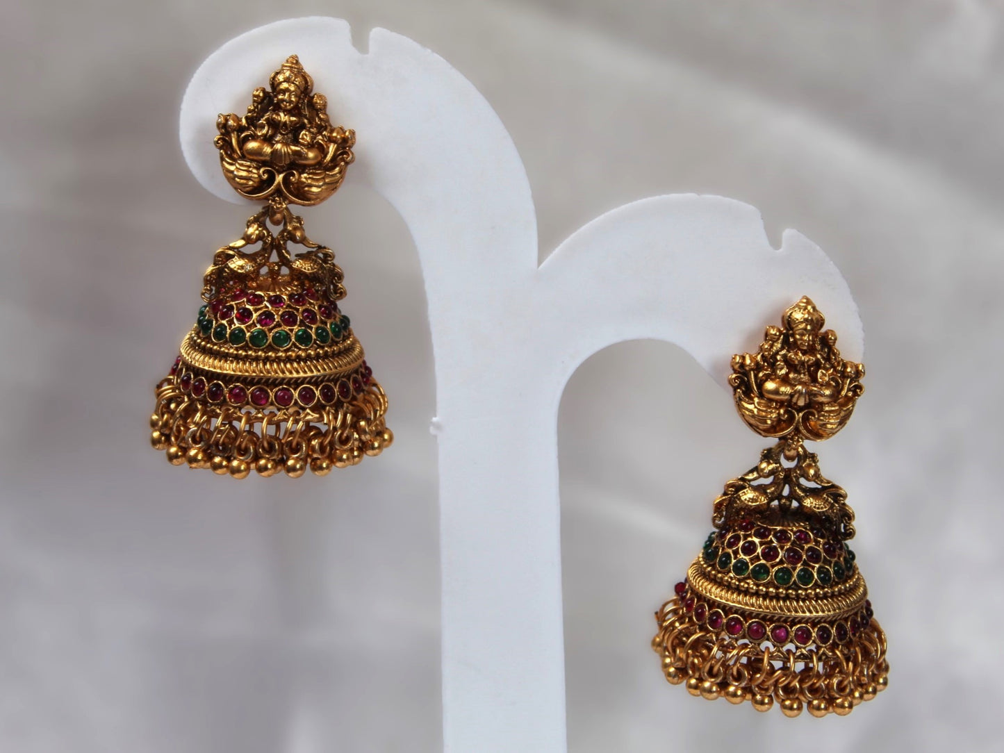 Multicolor Pranavi Temple Jhumkis