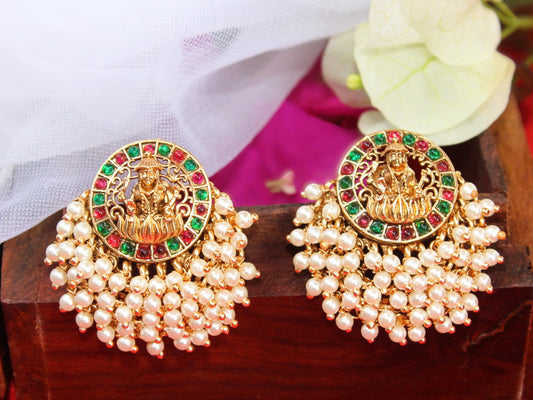 White Ambika Temple Studs