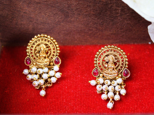 White Saraswati Temple studs
