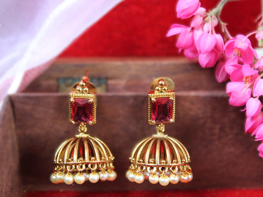Pink Parineeta Jhumkis
