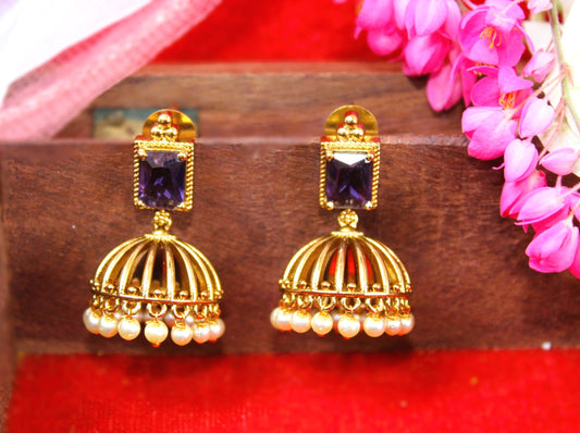 Purple Parineeta Jhumkis