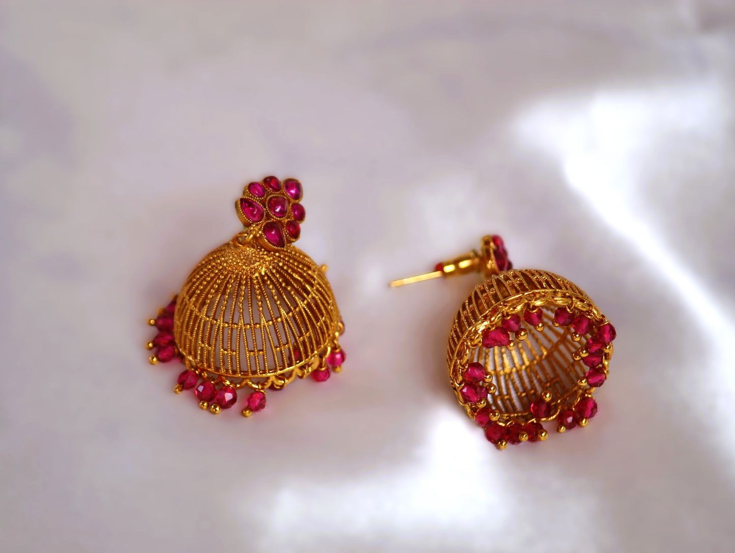 Pink Tanisha Jhumkis