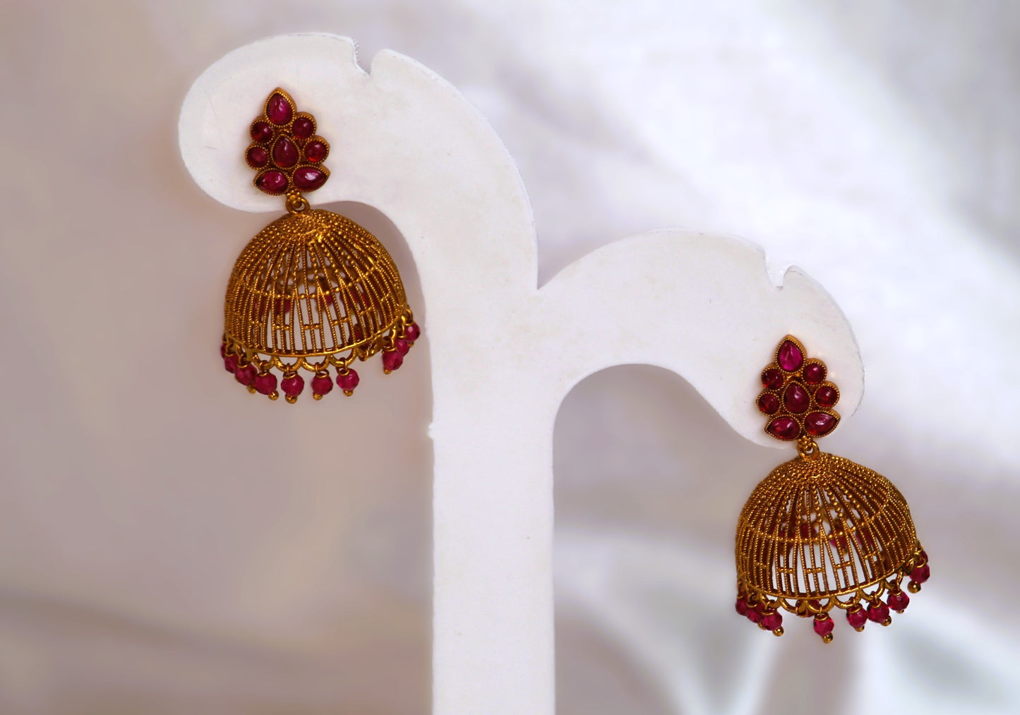 Pink Tanisha Jhumkis