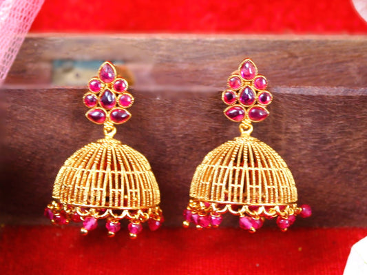 Pink Tanisha Jhumkis