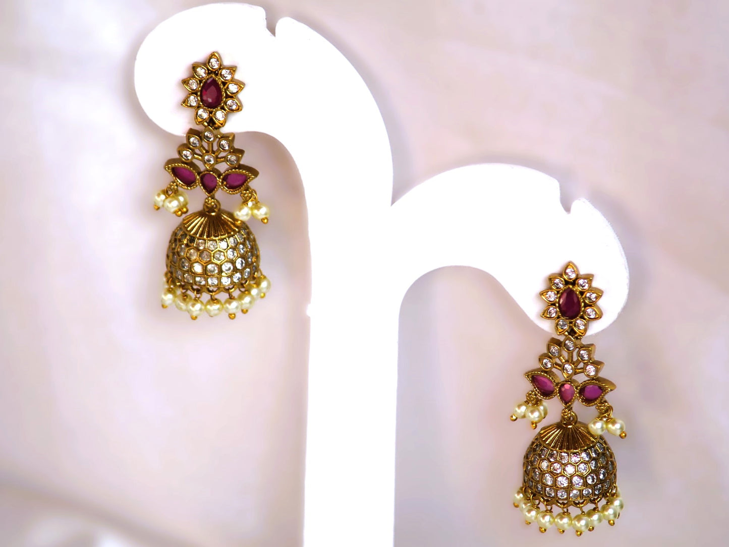Pink Abhilasha Jhumkis