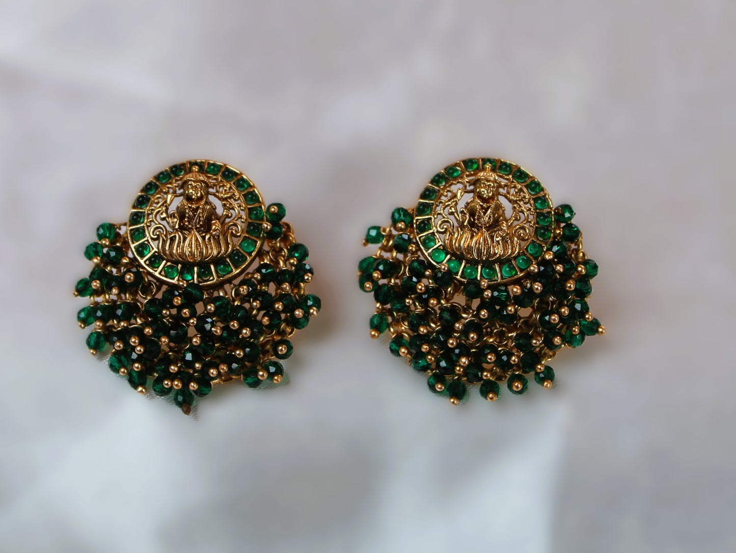 Green Ambika Temple Studs