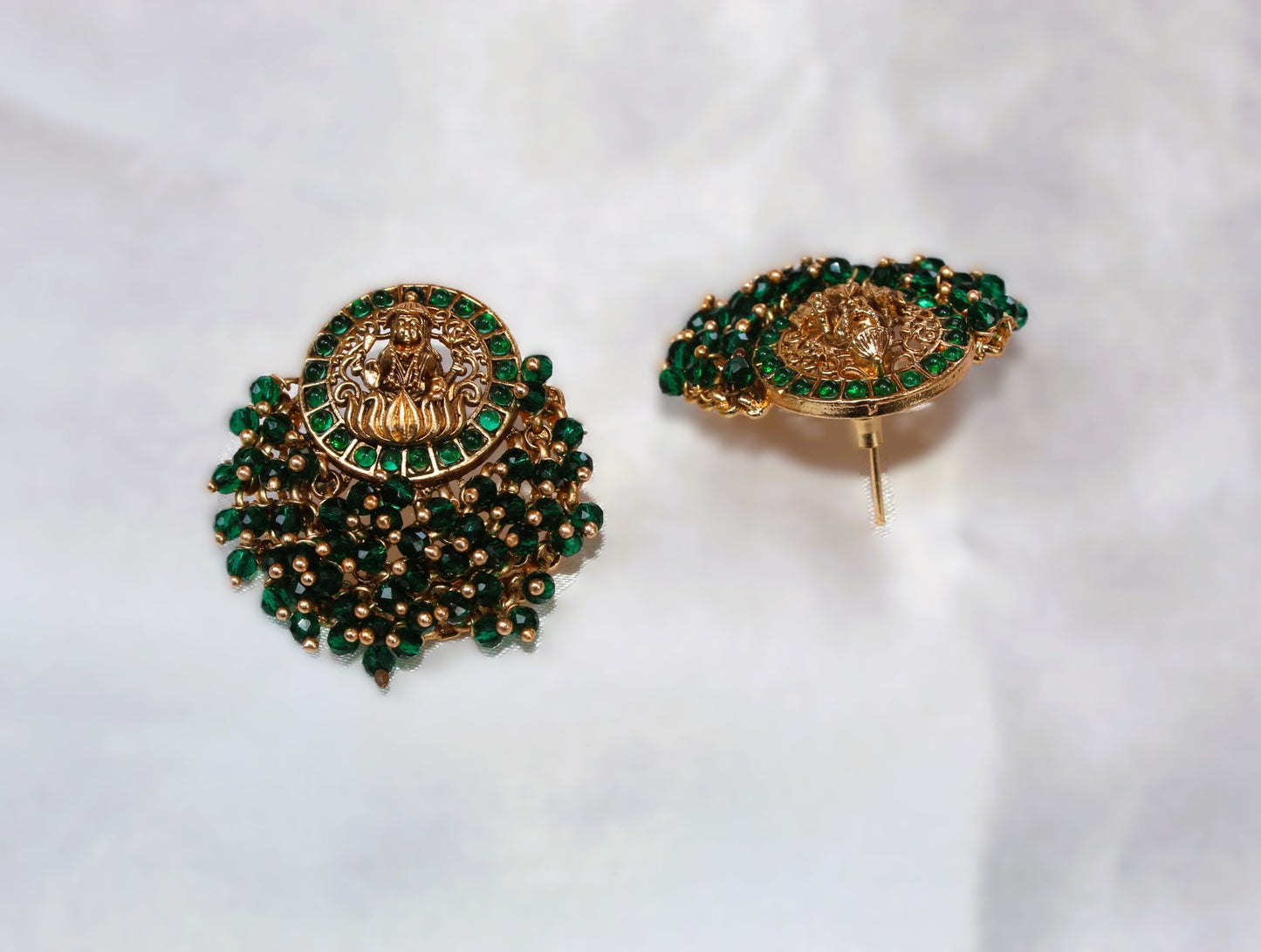 Green Ambika Temple Studs