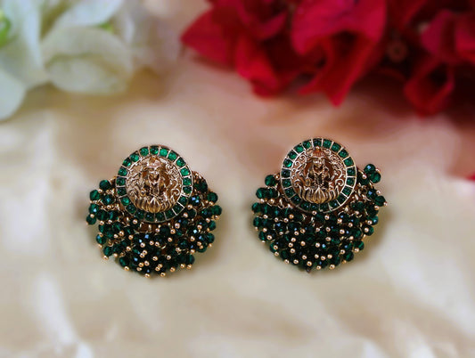 Green Ambika Temple Studs