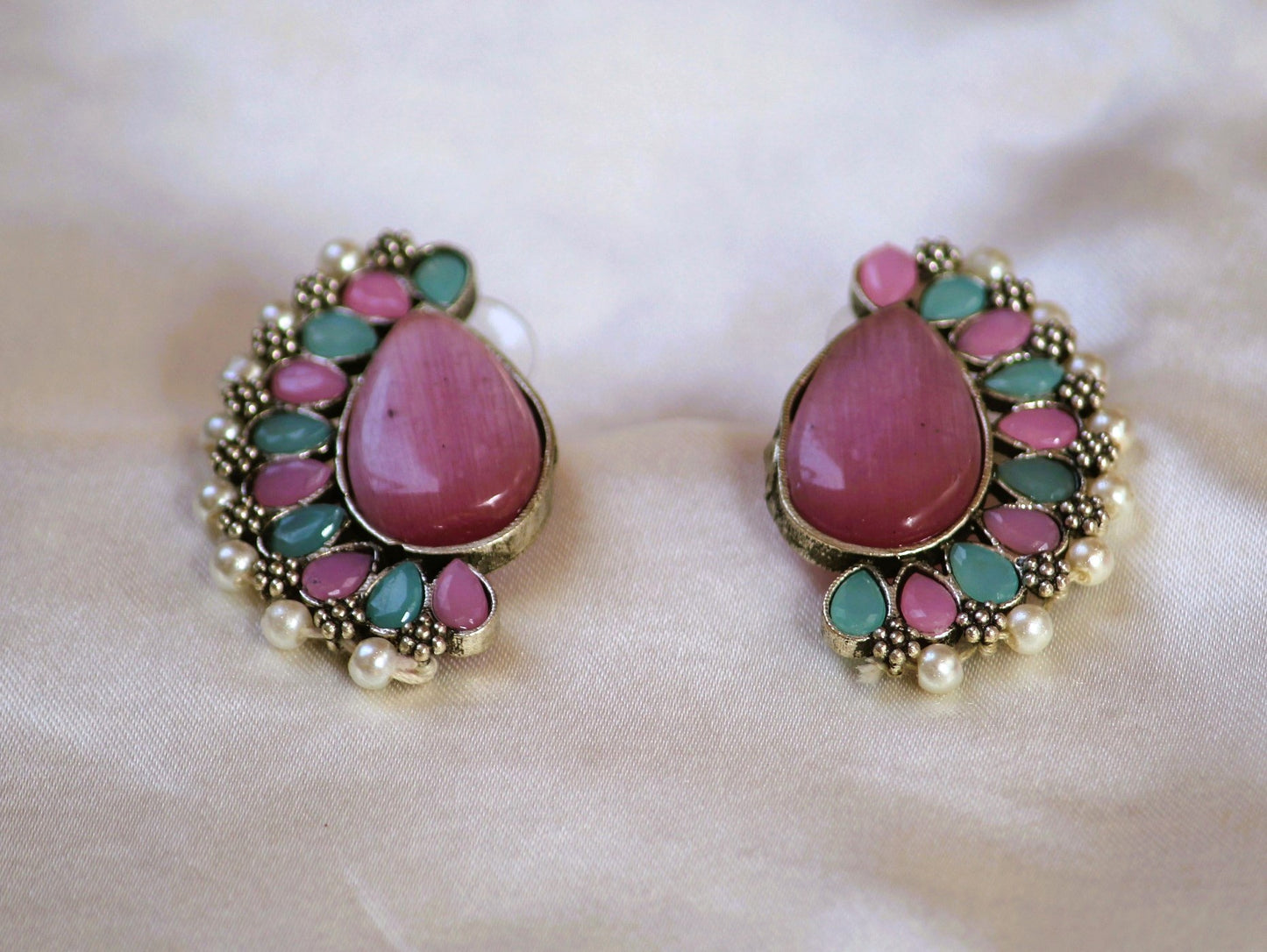 Multicolor Mansi Oxidised Studs