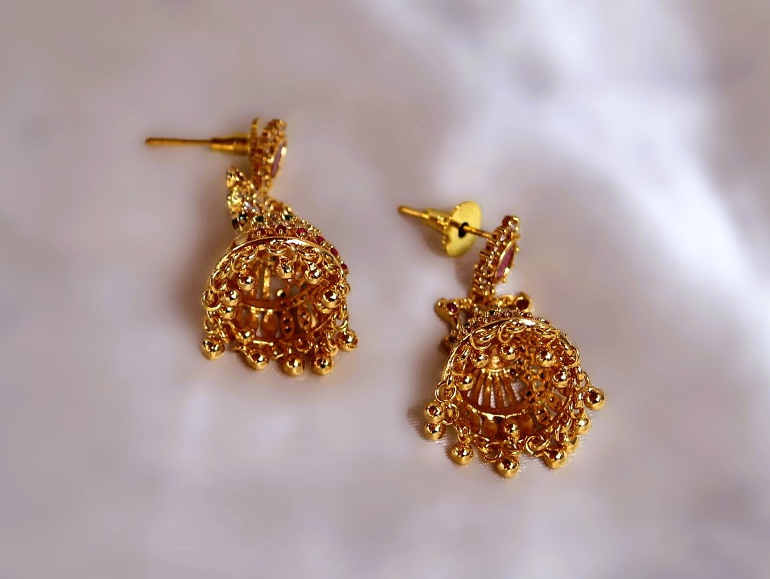 Golden Jeevika Jhumkis