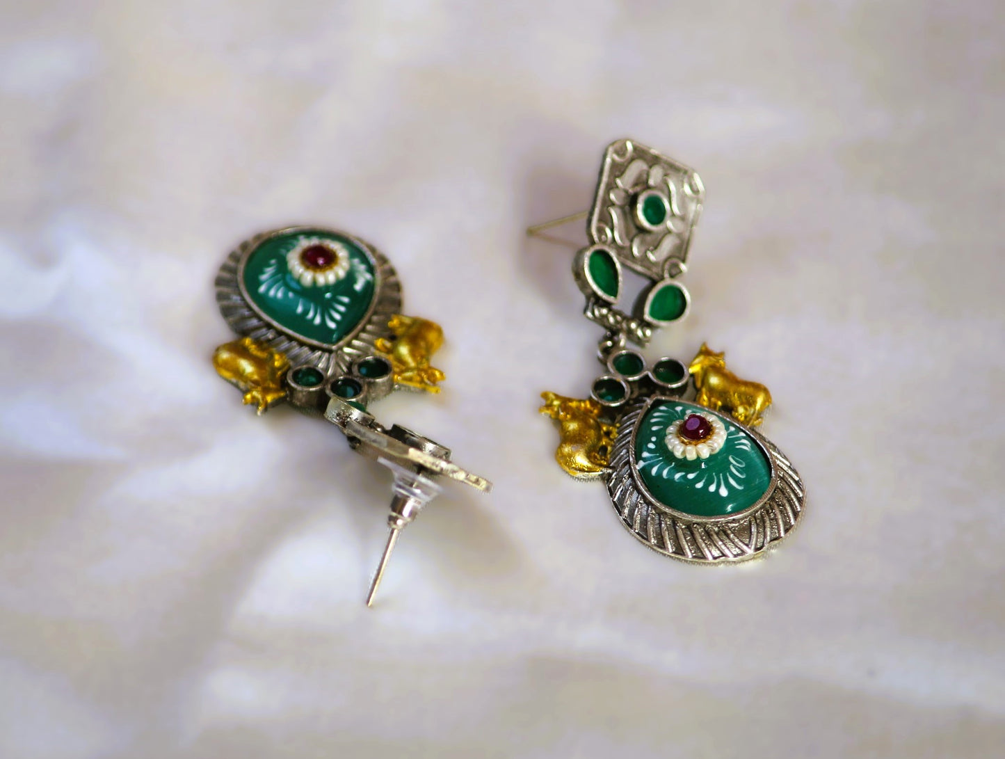 Green Keshini Dual Tone Danglers