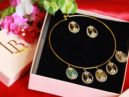 Multicolor Hansika MOP Zirconia Hasli Set