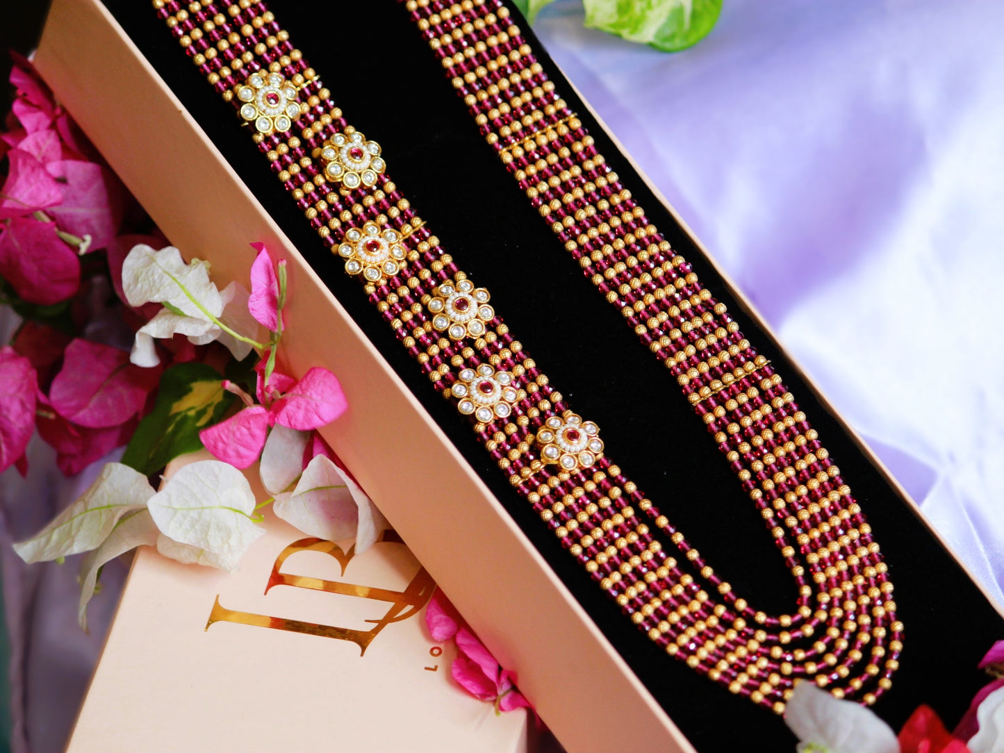 Pink Devaki Jewellery Set