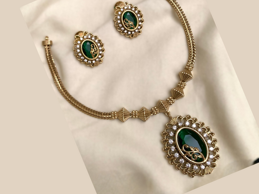 Green Sharmi  Antique Jewellery Set
