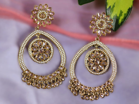 White Preksha Chandbalis