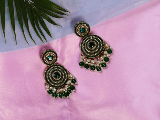 Green Swaroopa Danglers
