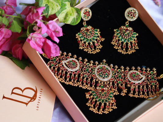 Multicolor Mandara Choker Jewellery Set