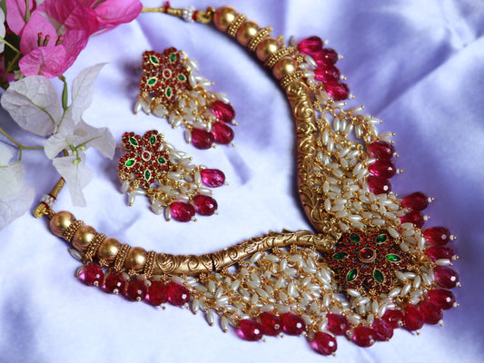 Pink Madhuri Jewellery Set